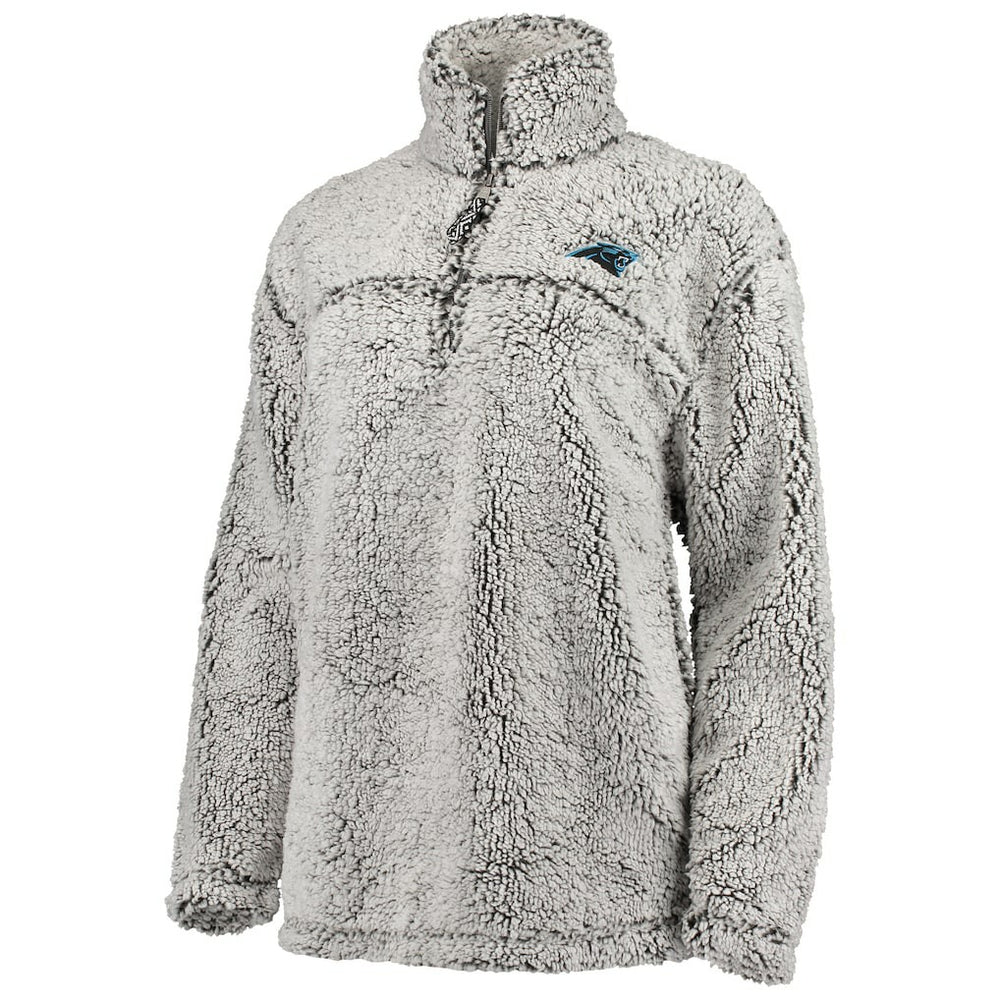 Carolina Panthers G-III 4Her by Carl Banks Women's Sherpa Quarter-Zip Pullover Jacket - Gray - NFL