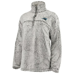 Carolina Panthers G-III 4Her by Carl Banks Women's Sherpa Quarter-Zip Pullover Jacket - Gray - NFL