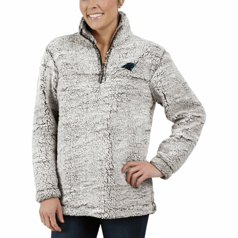 Carolina Panthers G-III 4Her by Carl Banks Women's Sherpa Quarter-Zip Pullover Jacket - Gray - NFL
