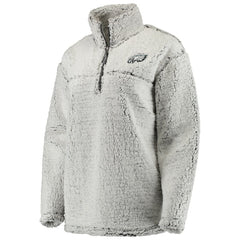 Philadelphia Eagles Women's Sherpa Quarter-Zip Pullover Jacket - Gray - NFL