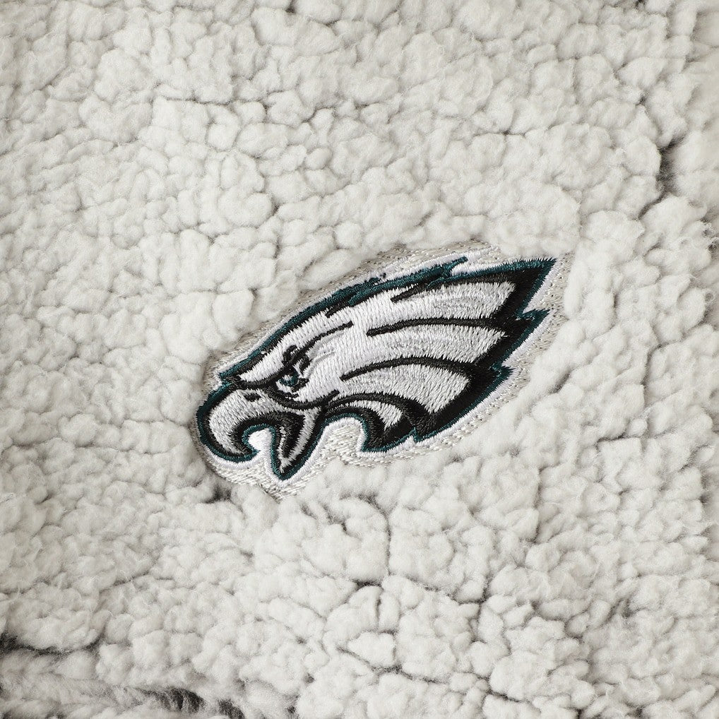 Philadelphia Eagles Women's Sherpa Quarter-Zip Pullover Jacket - Gray - NFL