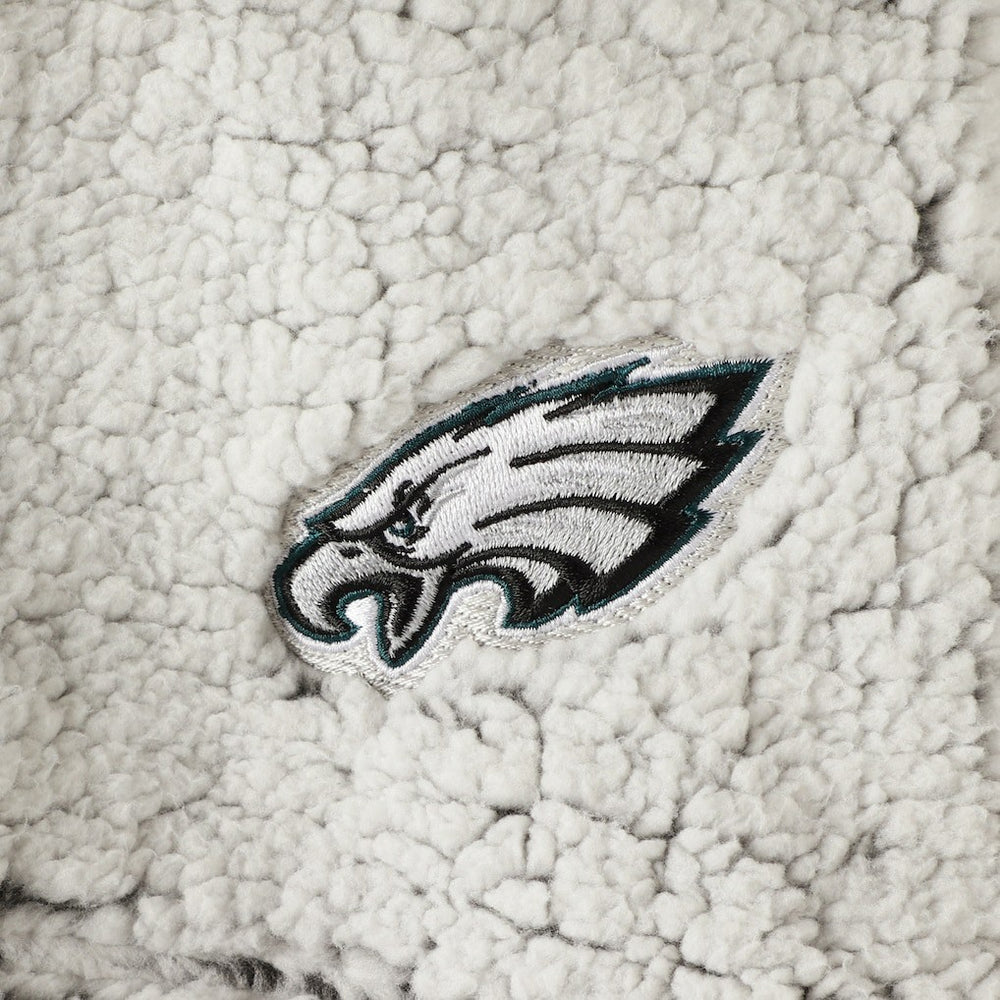 Philadelphia Eagles Women's Sherpa Quarter-Zip Pullover Jacket - Gray - NFL