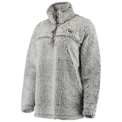 Kansas City Chiefs Women's Sherpa Quarter-Zip Pullover Jacket - Gray - NFL