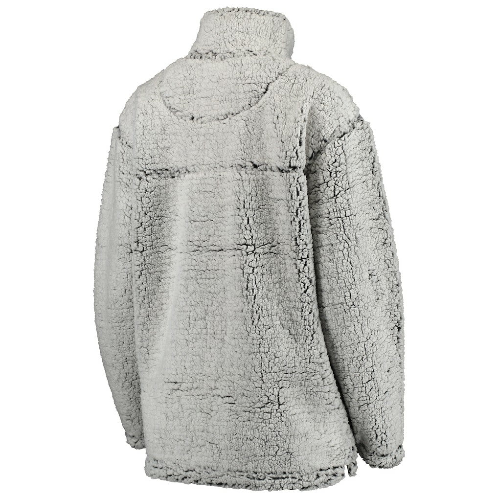 Kansas City Chiefs Women's Sherpa Quarter-Zip Pullover Jacket - Gray - NFL