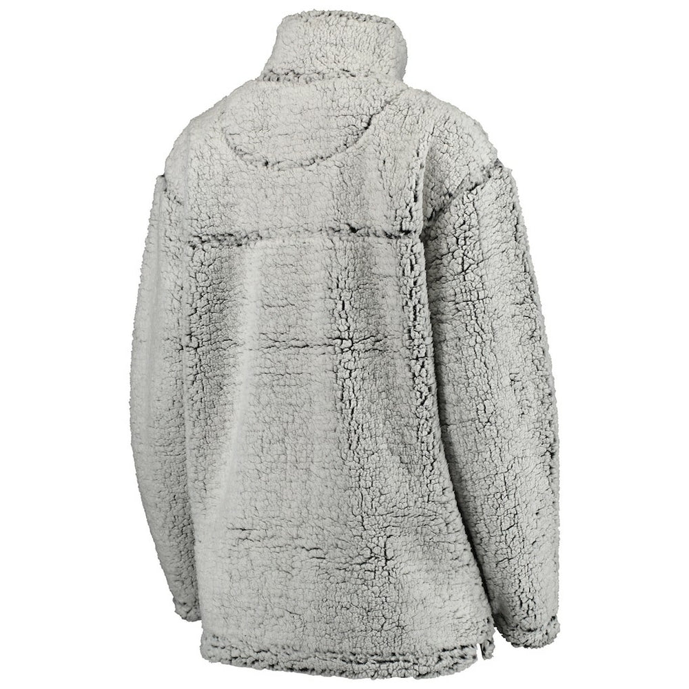 Kansas City Chiefs Women's Sherpa Quarter-Zip Pullover Jacket - Gray - NFL