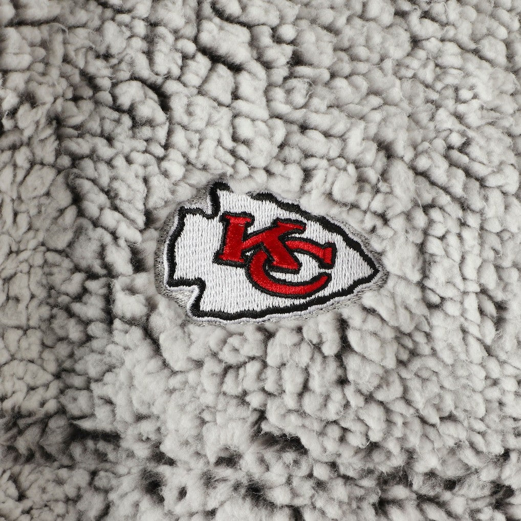 Kansas City Chiefs Women's Sherpa Quarter-Zip Pullover Jacket - Gray - NFL