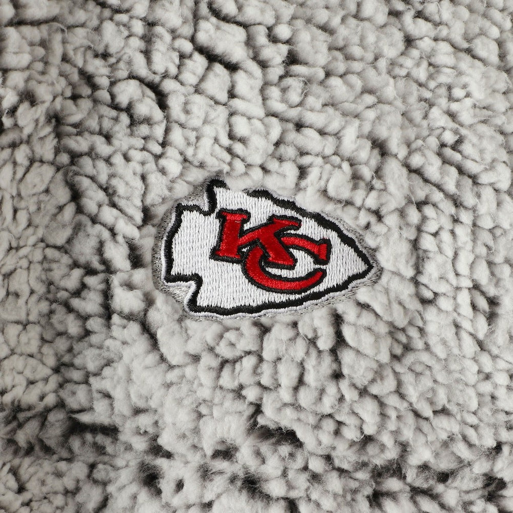 Kansas City Chiefs Women's Sherpa Quarter-Zip Pullover Jacket - Gray - NFL