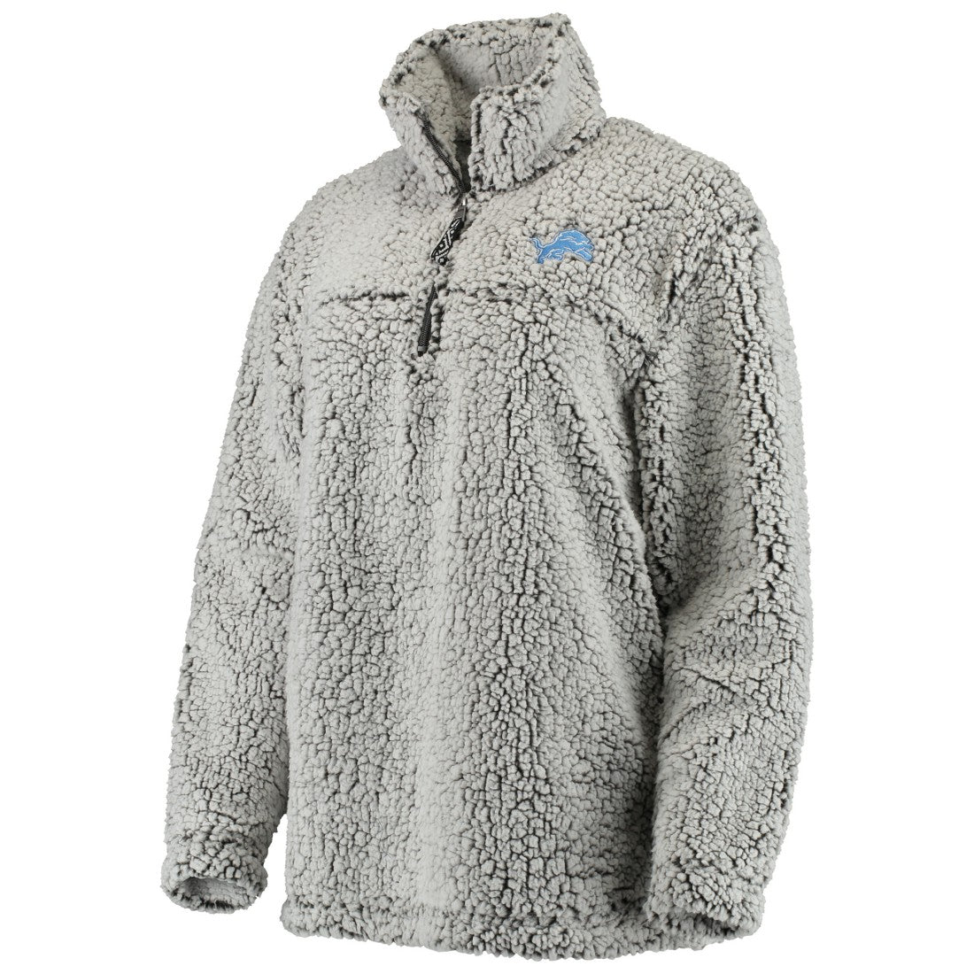 Detroit Lions Women's Sherpa Quarter-Zip Pullover Jacket - Gray - NFL