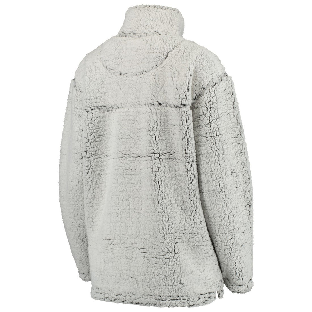 Green Bay Packers Women's Sherpa Quarter-Zip Pullover Jacket - Gray - NFL
