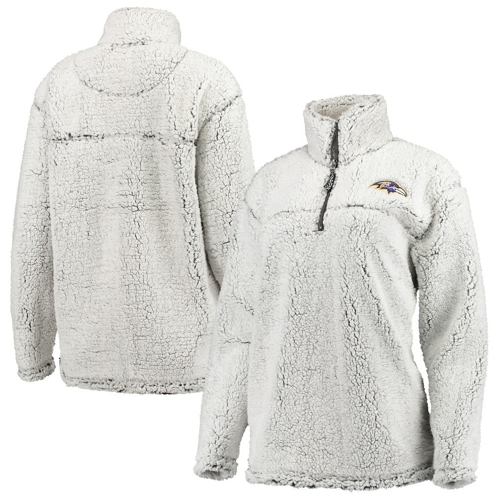 Baltimore Ravens G-III 4Her by Carl Banks Women's Sherpa Quarter-Zip Pullover Jacket - Gray - NFL