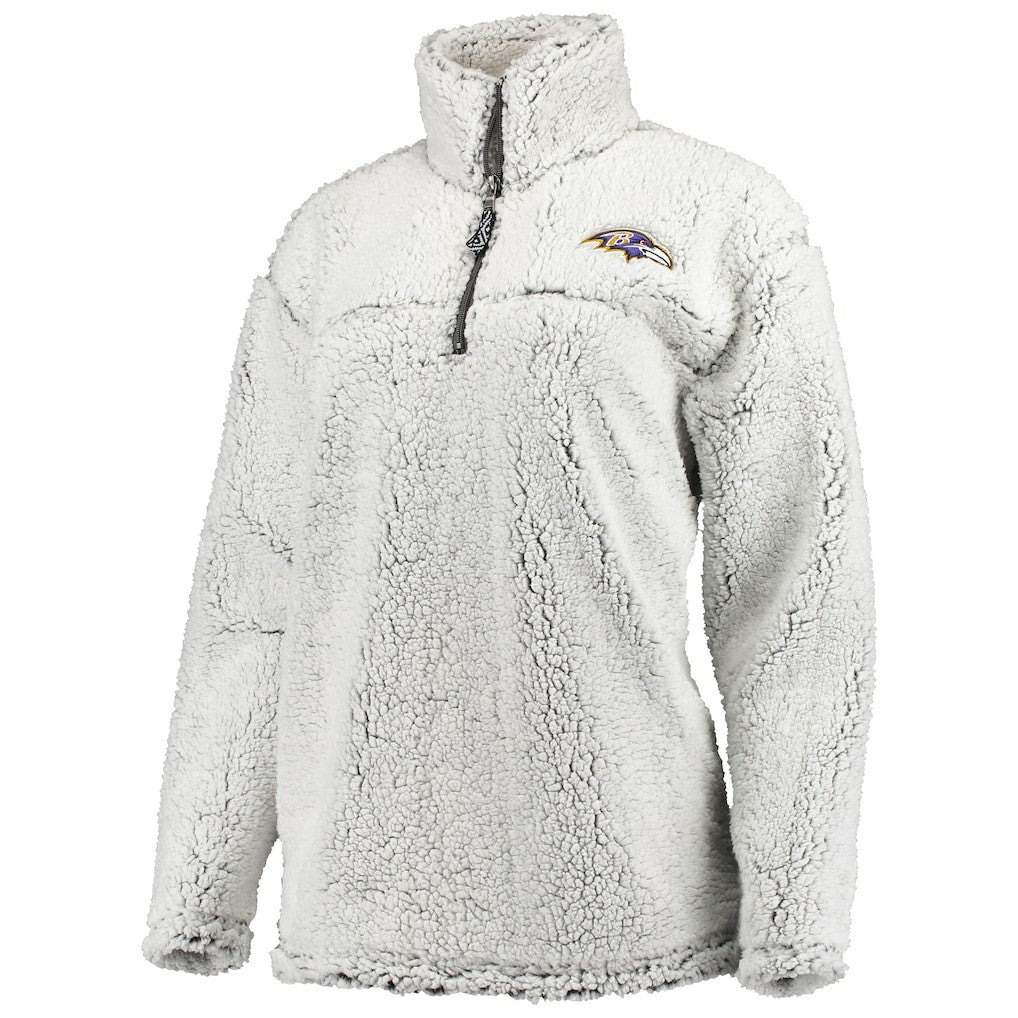 Baltimore Ravens G-III 4Her by Carl Banks Women's Sherpa Quarter-Zip Pullover Jacket - Gray - NFL