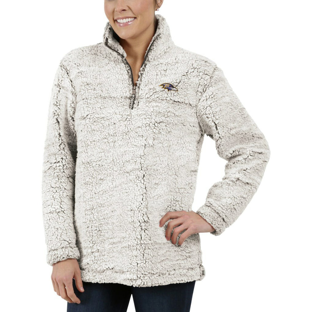 Baltimore Ravens G-III 4Her by Carl Banks Women's Sherpa Quarter-Zip Pullover Jacket - Gray - NFL