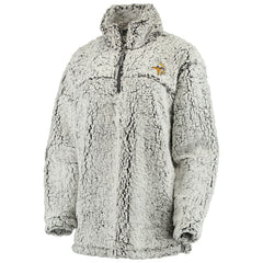 Minnesota Vikings Women's Sherpa Quarter-Zip Pullover Jacket - Gray - NFL