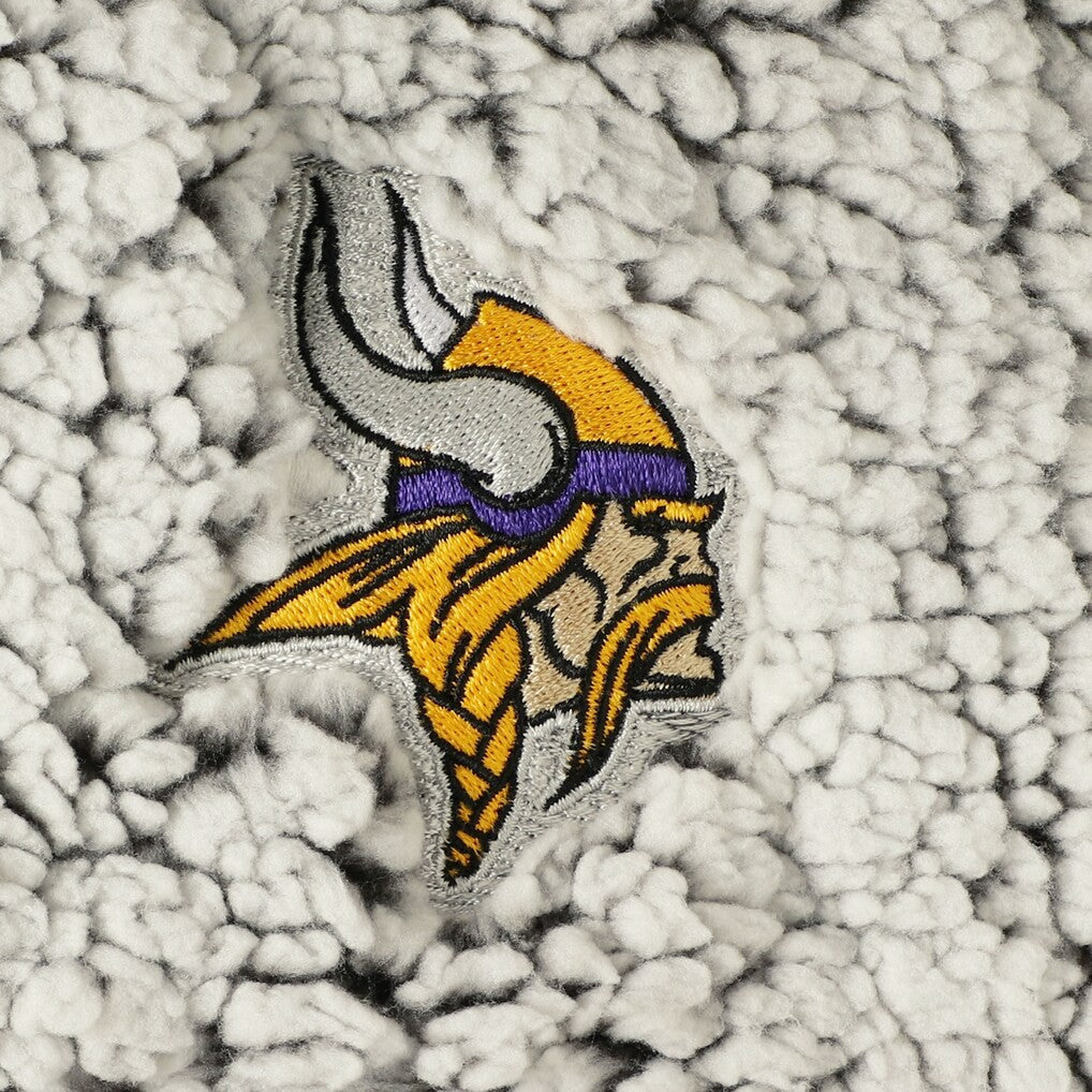 Minnesota Vikings Women's Sherpa Quarter-Zip Pullover Jacket - Gray - NFL