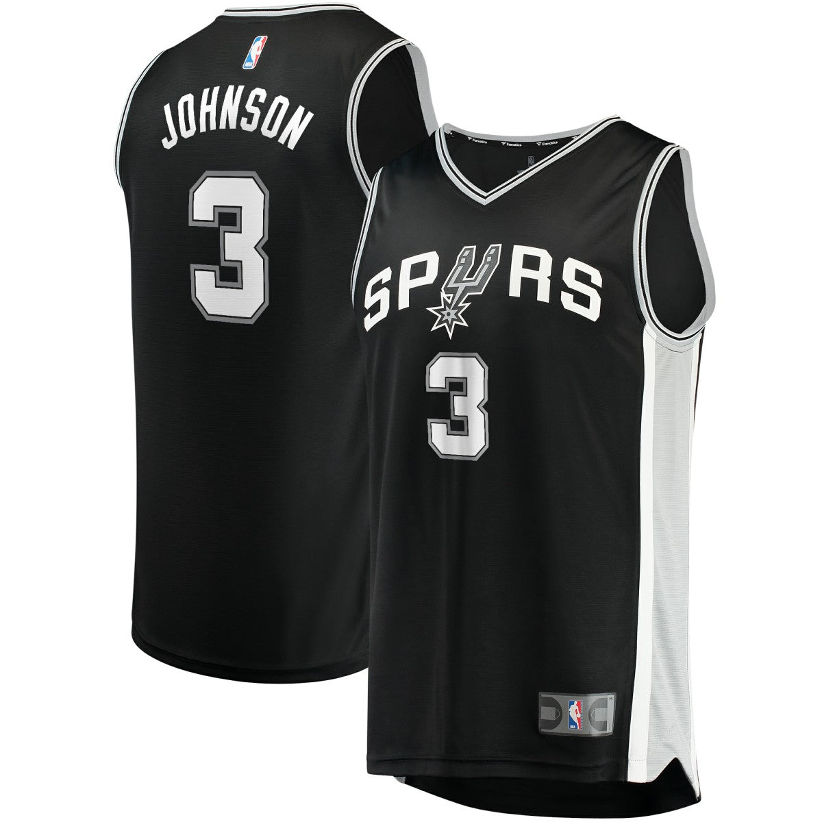 Fanatics Keldon Johnson San Antonio Spurs Fast Break Replica Jersey Black Icon Edition