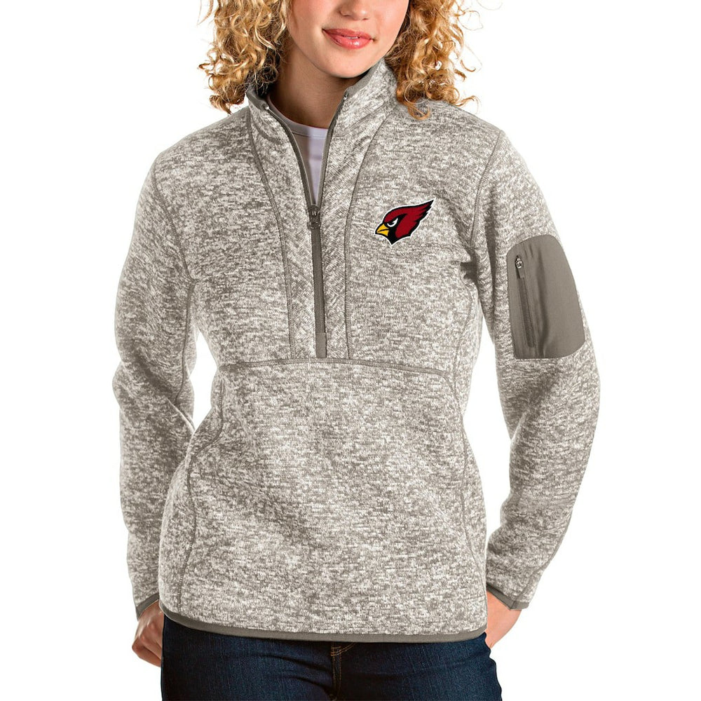 Arizona Cardinals Antigua Women's Fortune Half-Zip Pullover Jacket - Oatmeal - NFL