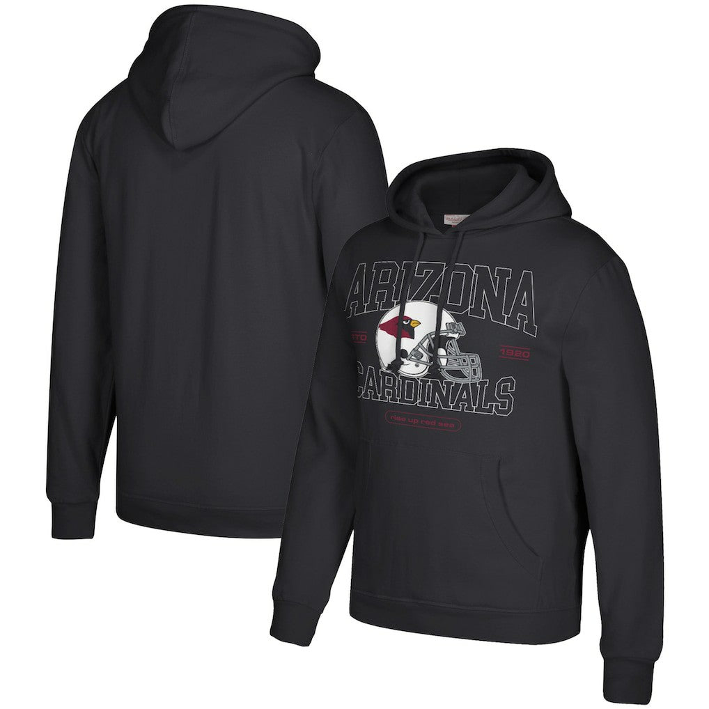 Arizona Cardinals Classic Helmet Pullover Hoodie - Black - Mitchell & Ness