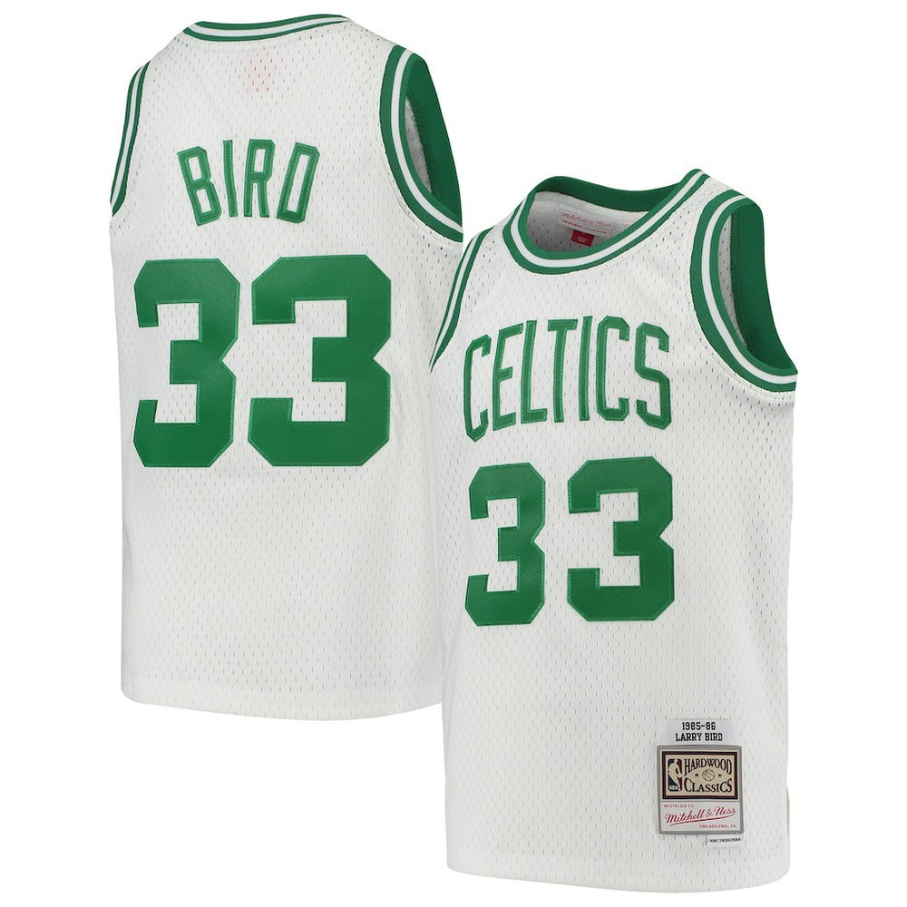 Mitchell & Ness Larry Bird Boston Celtics Youth 1985-86 Hardwood Classics Swingman Throwback Jersey White