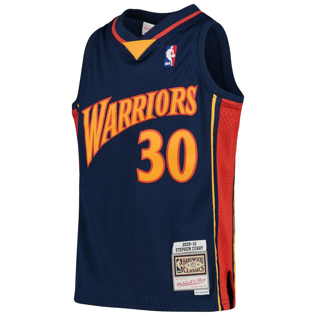 Mitchell & Ness Stephen Curry Golden State Warriors Youth 2009-10 Hardwood Classics Swingman Throwback Jersey Navy