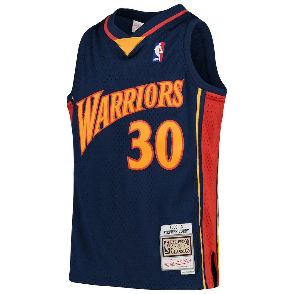 Mitchell & Ness Stephen Curry Golden State Warriors Youth 2009-10 Hardwood Classics Swingman Throwback Jersey Navy