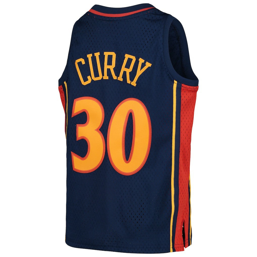 Mitchell & Ness Stephen Curry Golden State Warriors Youth 2009-10 Hardwood Classics Swingman Throwback Jersey Navy