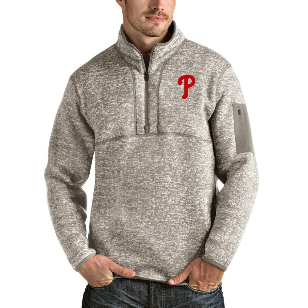 Philadelphia Phillies Antigua Fortune Quarter-Zip Pullover Jacket for sale