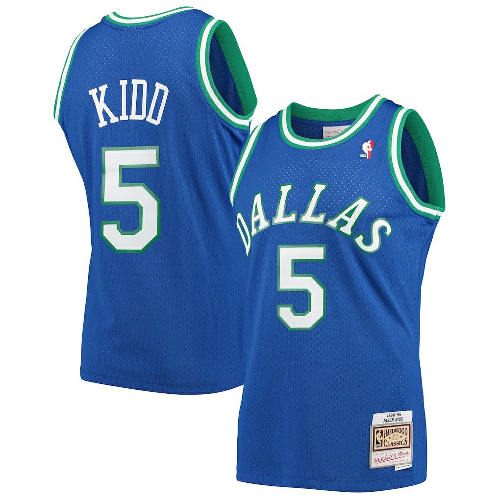 Mitchell & Ness Jason Kidd Dallas Mavericks 1994/95 Hardwood Classics Swingman Jersey Blue
