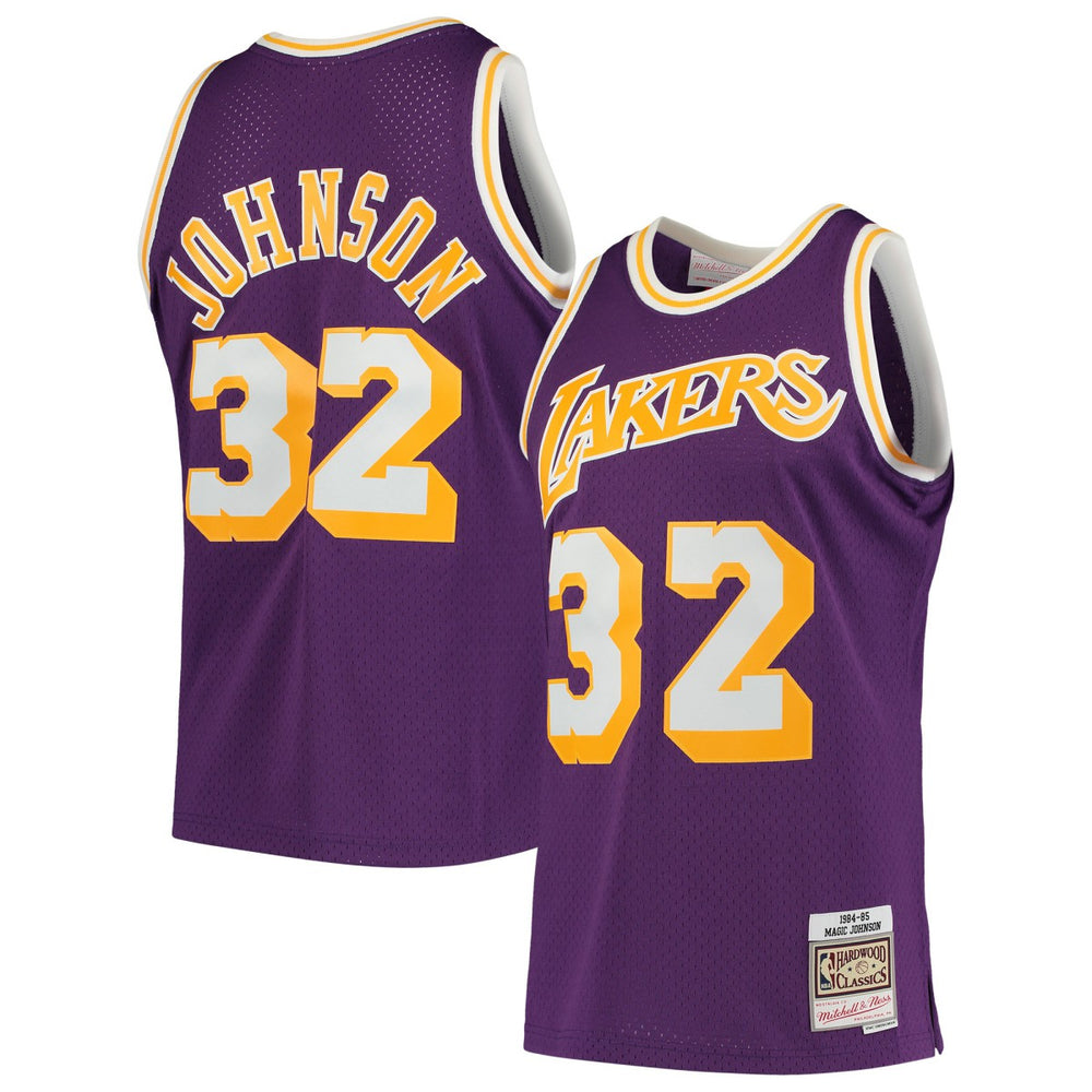 Mitchell & Ness Magic Johnson Los Angeles Lakers 1984/85 Hardwood Classics Swingman Jersey Purple