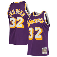Mitchell & Ness Magic Johnson Los Angeles Lakers 1984/85 Hardwood Classics Swingman Jersey Purple