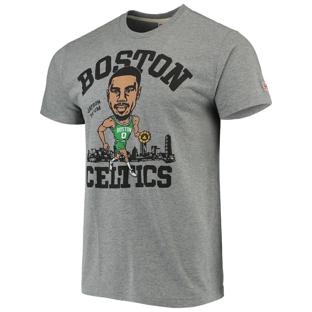 Jayson Tatum Boston Celtics Caricature Tri-Blend T-Shirt Gray