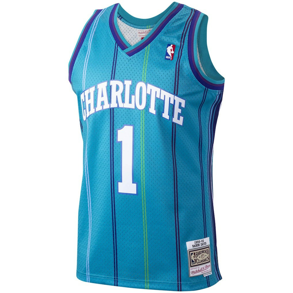 Mitchell & Ness Baron Davis Charlotte Hornets 1999/00 Hardwood Classics Swingman Jersey Teal