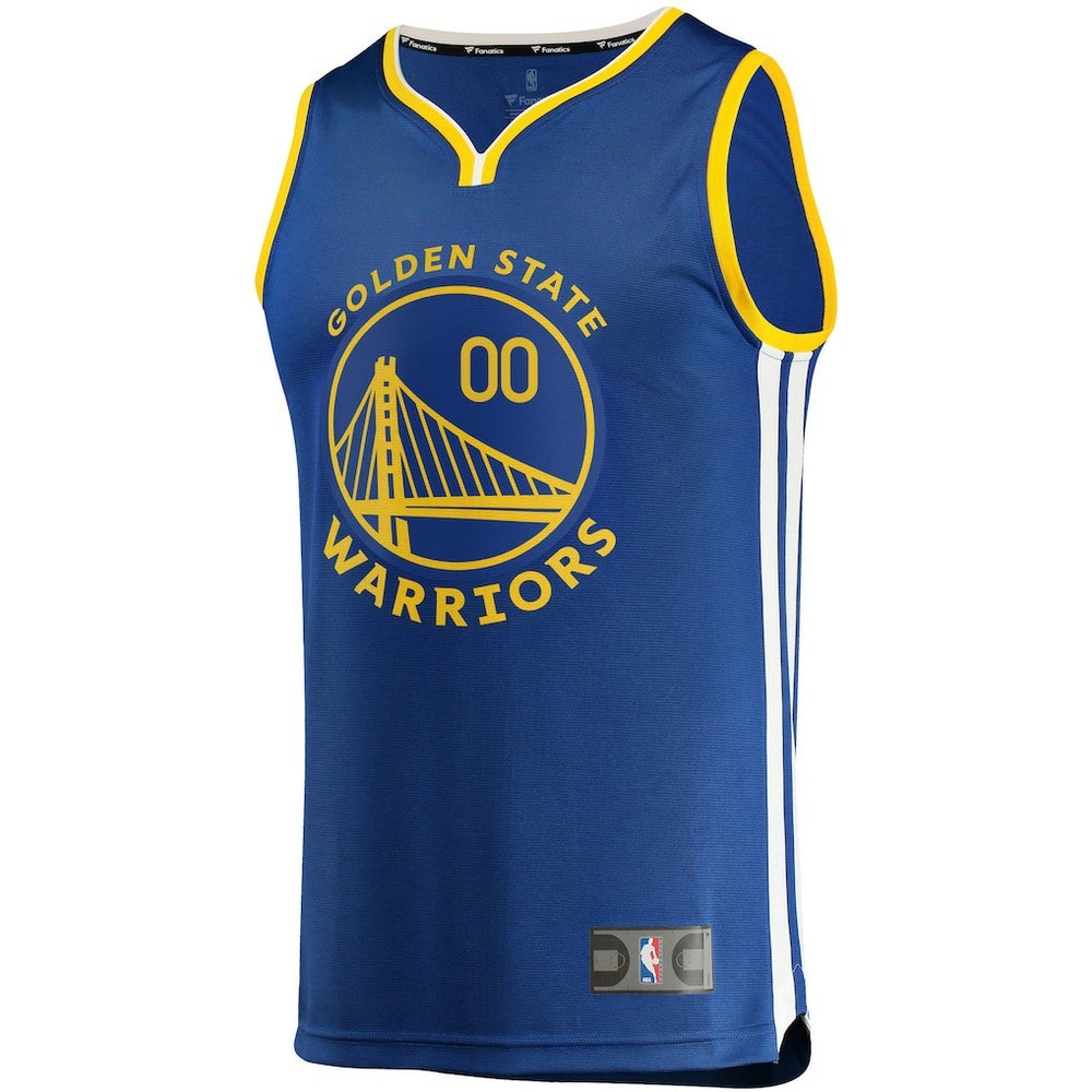 Fanatics Golden State Warriors Youth 2019/20 Fast Break Custom Replica Jersey Royal Icon Edition