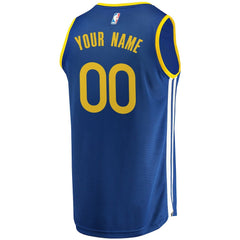 Fanatics Golden State Warriors Youth 2019/20 Fast Break Custom Replica Jersey Royal Icon Edition