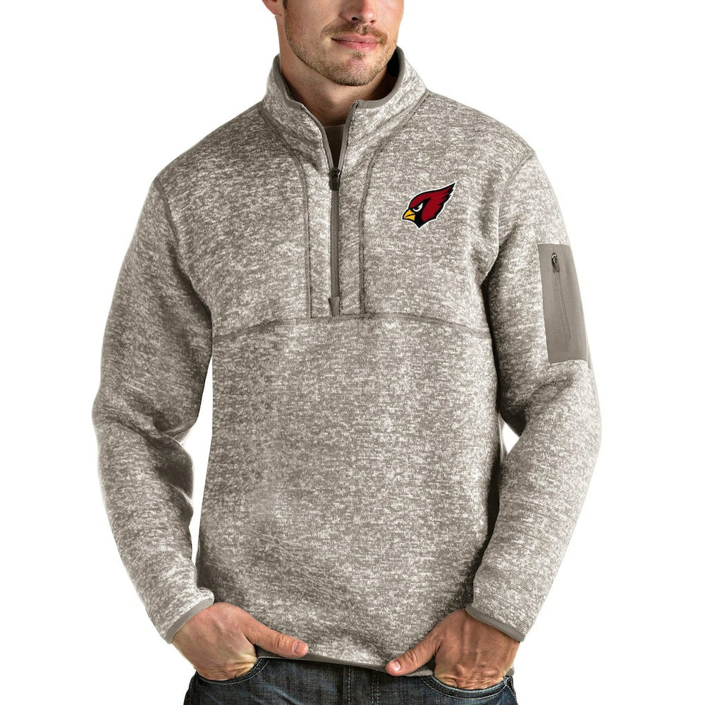 Arizona Cardinals Antigua Fortune Quarter-Zip Pullover Jacket - Oatmeal - NFL
