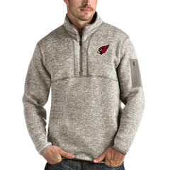 Arizona Cardinals Antigua Fortune Quarter-Zip Pullover Jacket - Oatmeal - NFL