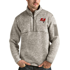 Tampa Bay Buccaneers Antigua Fortune Quarter-Zip Pullover Jacket - Oatmeal - NFL