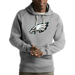 Philadelphia Eagles Antigua Victory Pullover Hoodie - Heather Gray - NFL