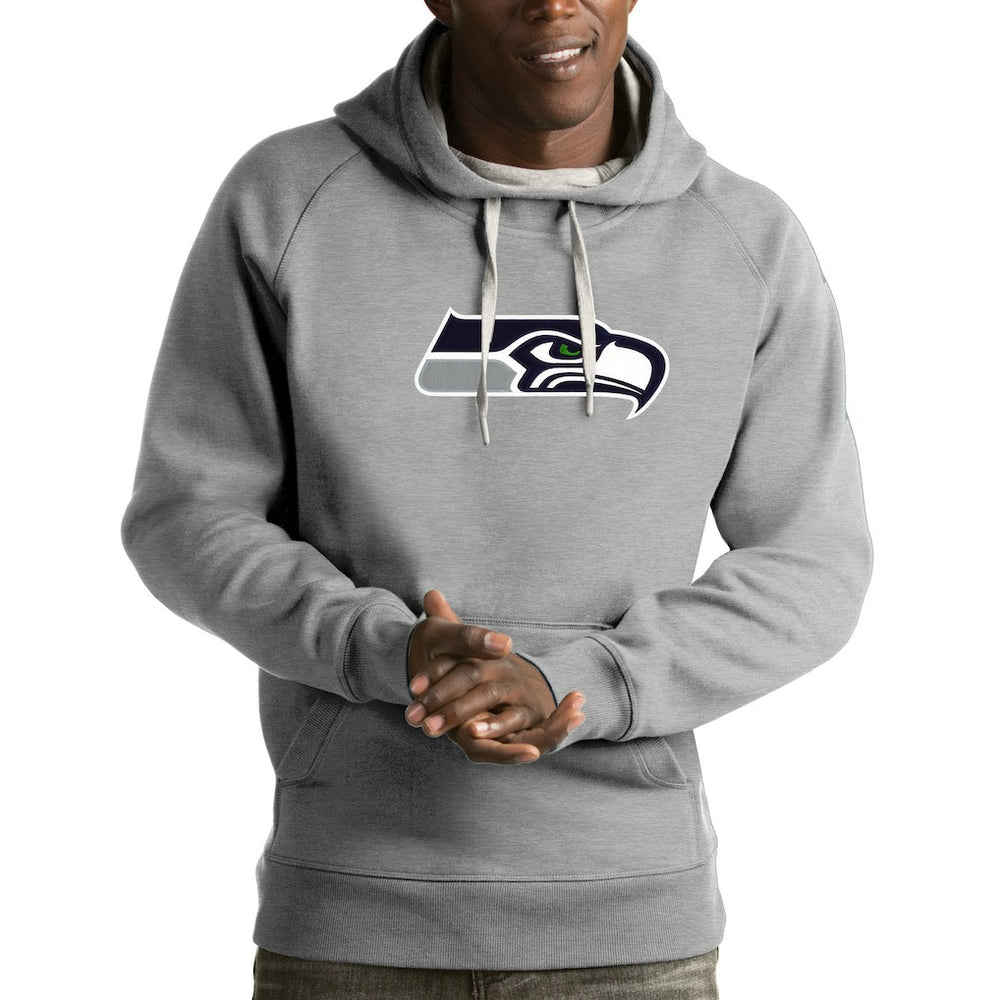 Seattle Seahawks Antigua Victory Pullover Hoodie - Heather Gray - NFL
