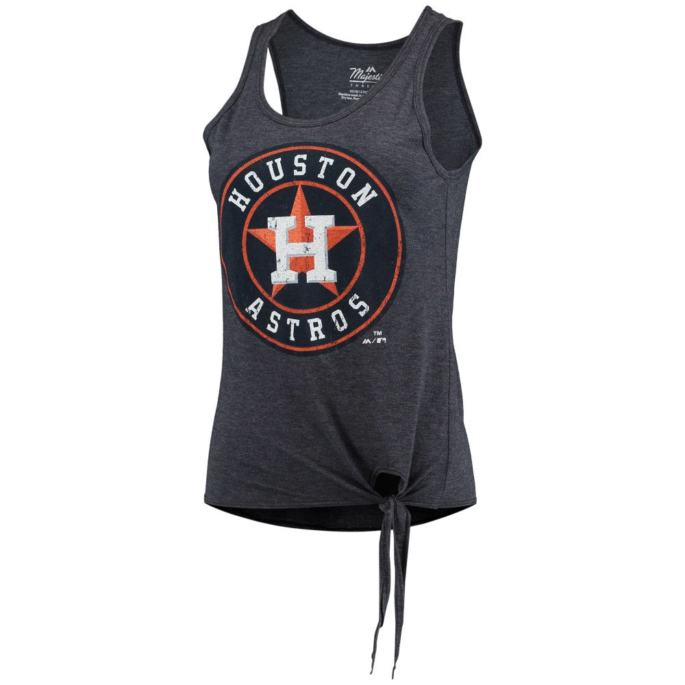 Houston Astros Majestic Threads Women's Scoop Neck Racerback Side Tie Tri-Blend Tank Top Online