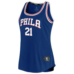 Fanatics Joel Embiid Philadelphia 76ers Women's Fast Break Team Tank Jersey Icon Edition Royal