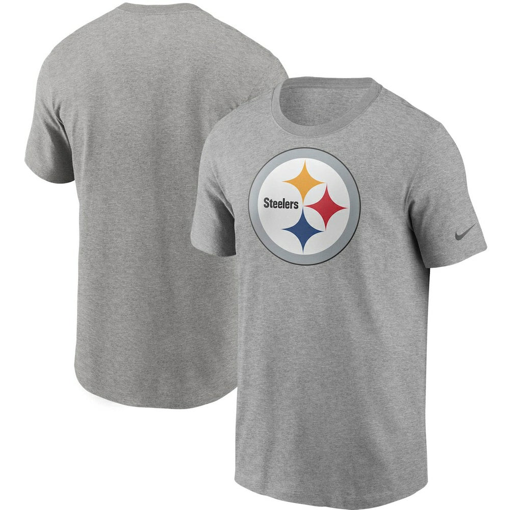 Pittsburgh Steelers Primetime Logo Essential T-Shirt - Heather Gray - Nike