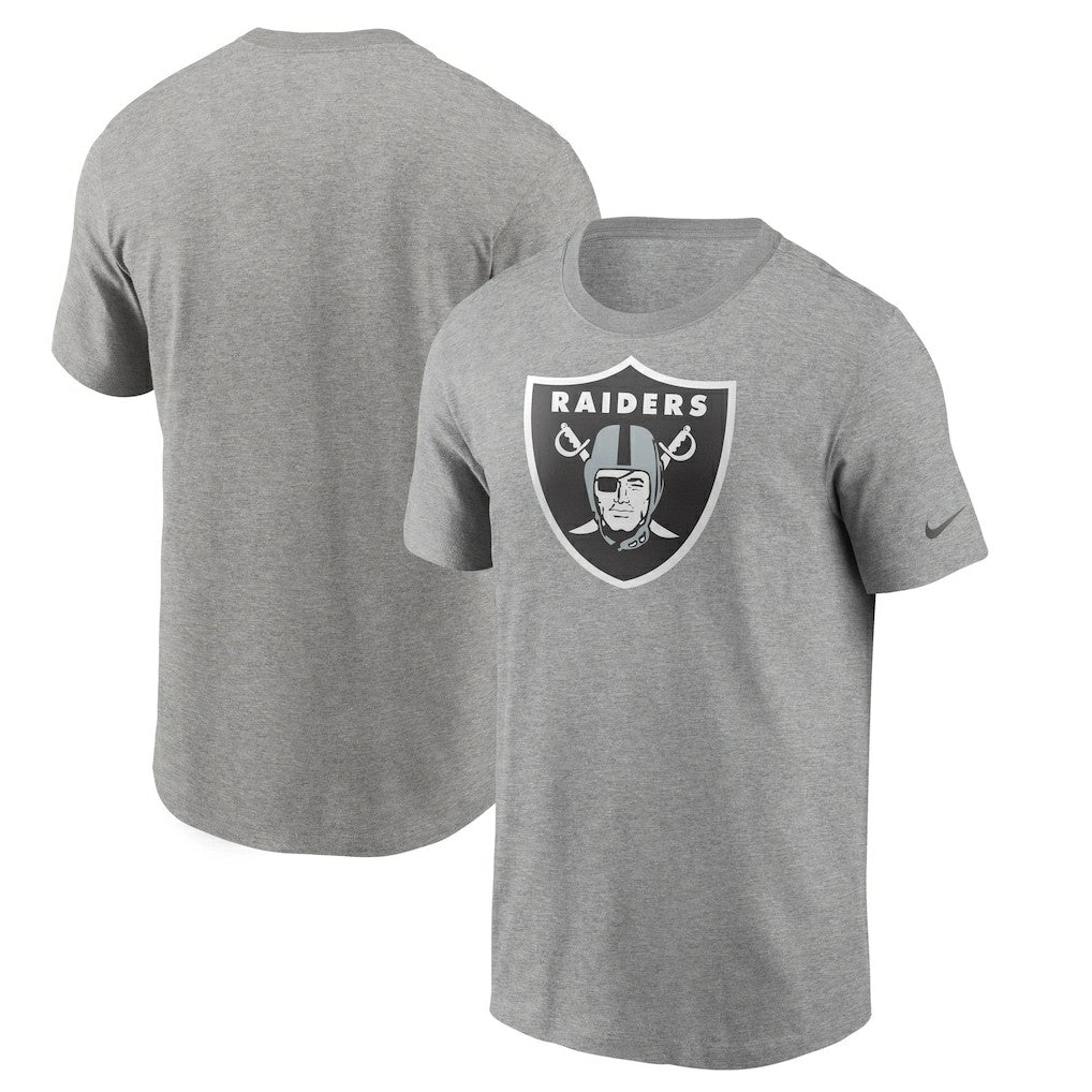Las Vegas Raiders Primetime Logo Essential T-Shirt - Heather Gray - Nike