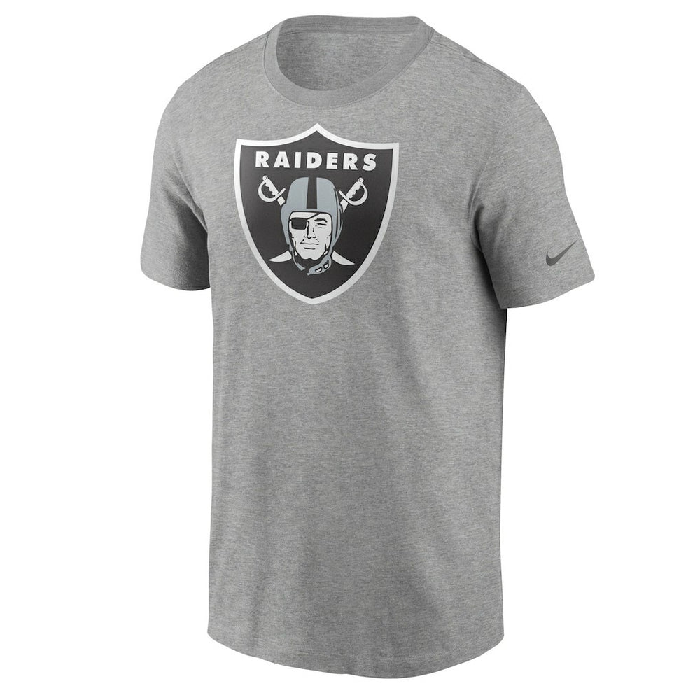 Las Vegas Raiders Primetime Logo Essential T-Shirt - Heather Gray - Nike