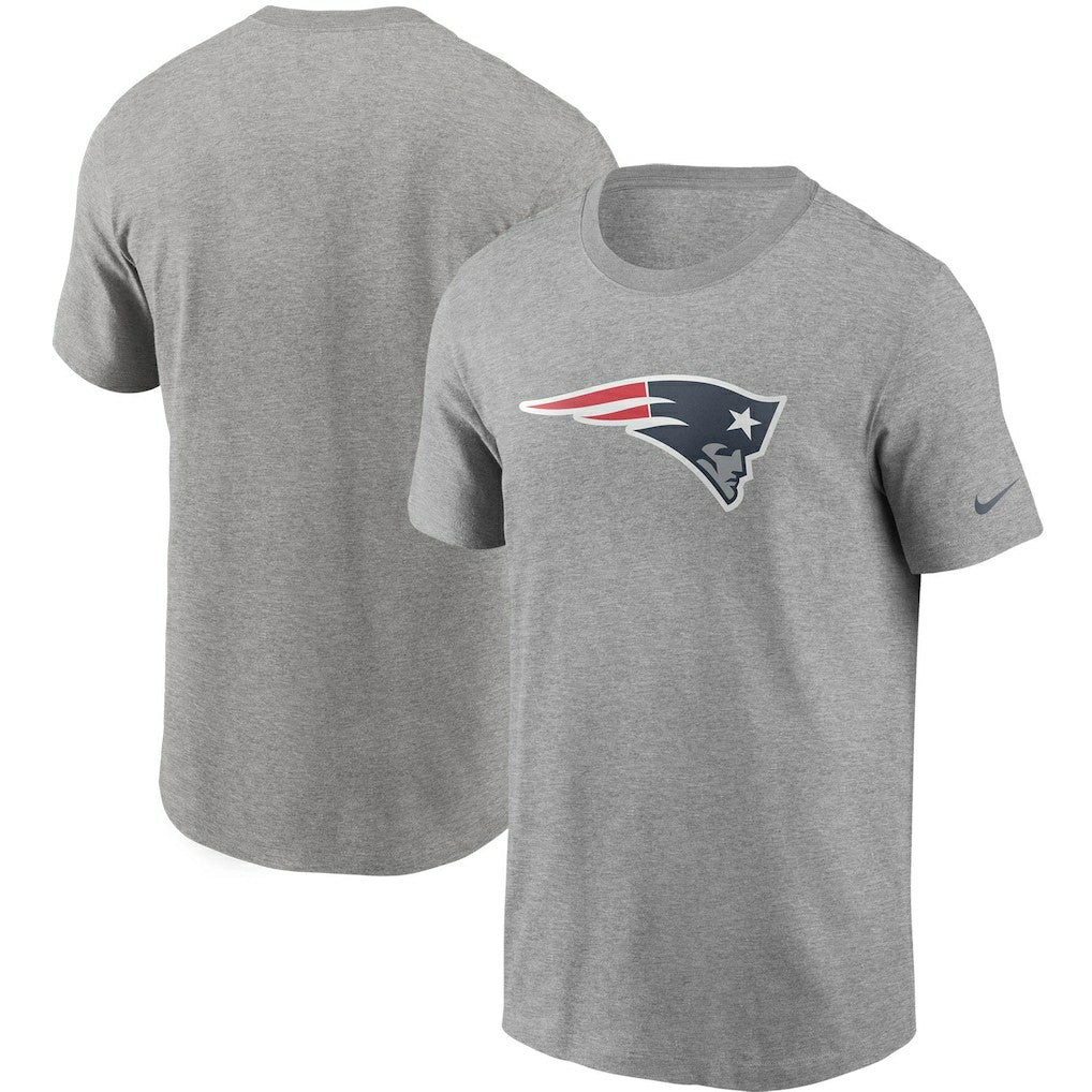 New England Patriots Primetime Logo Essential T-Shirt - Heather Gray - Nike