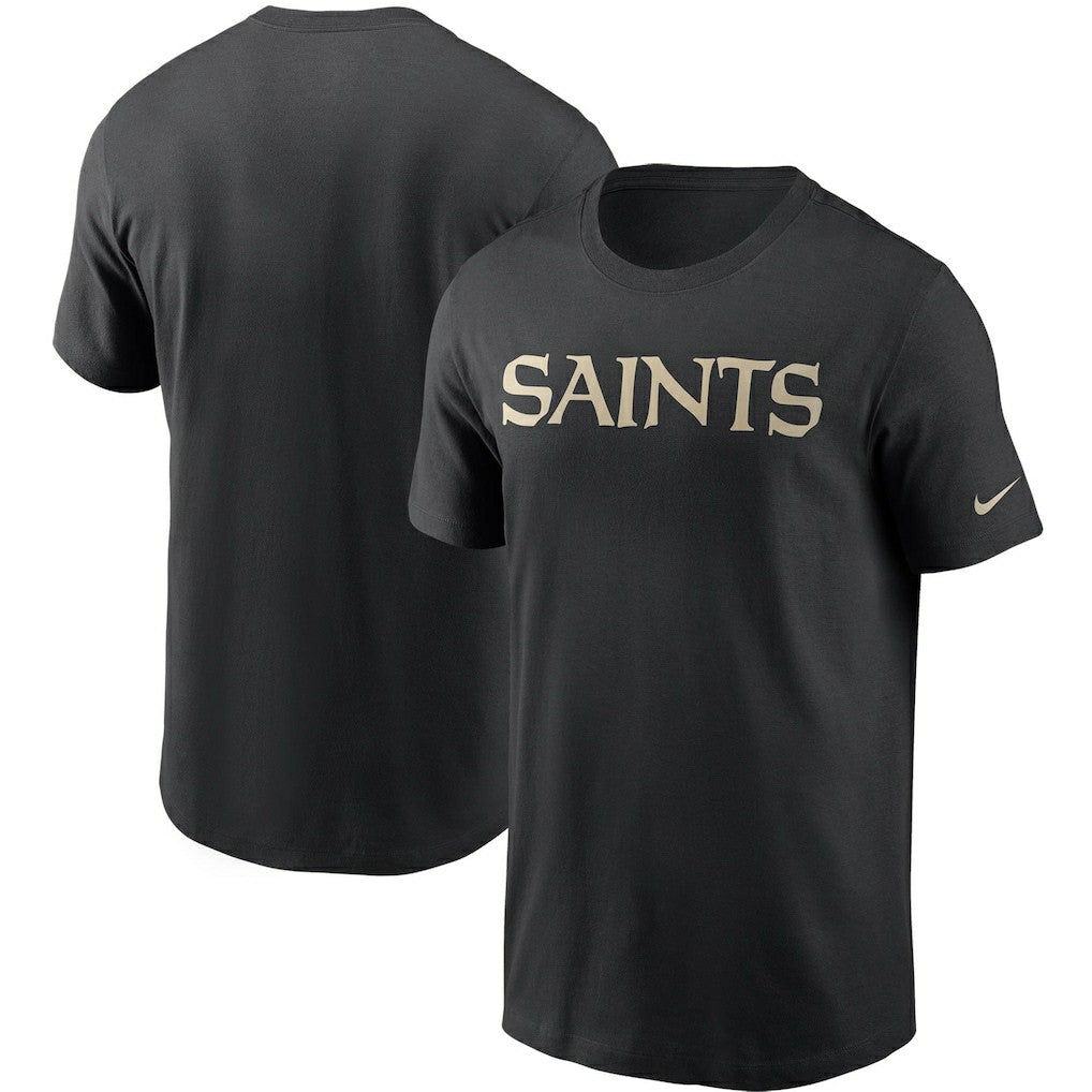 New Orleans Saints Team Wordmark T-Shirt - Black - Nike