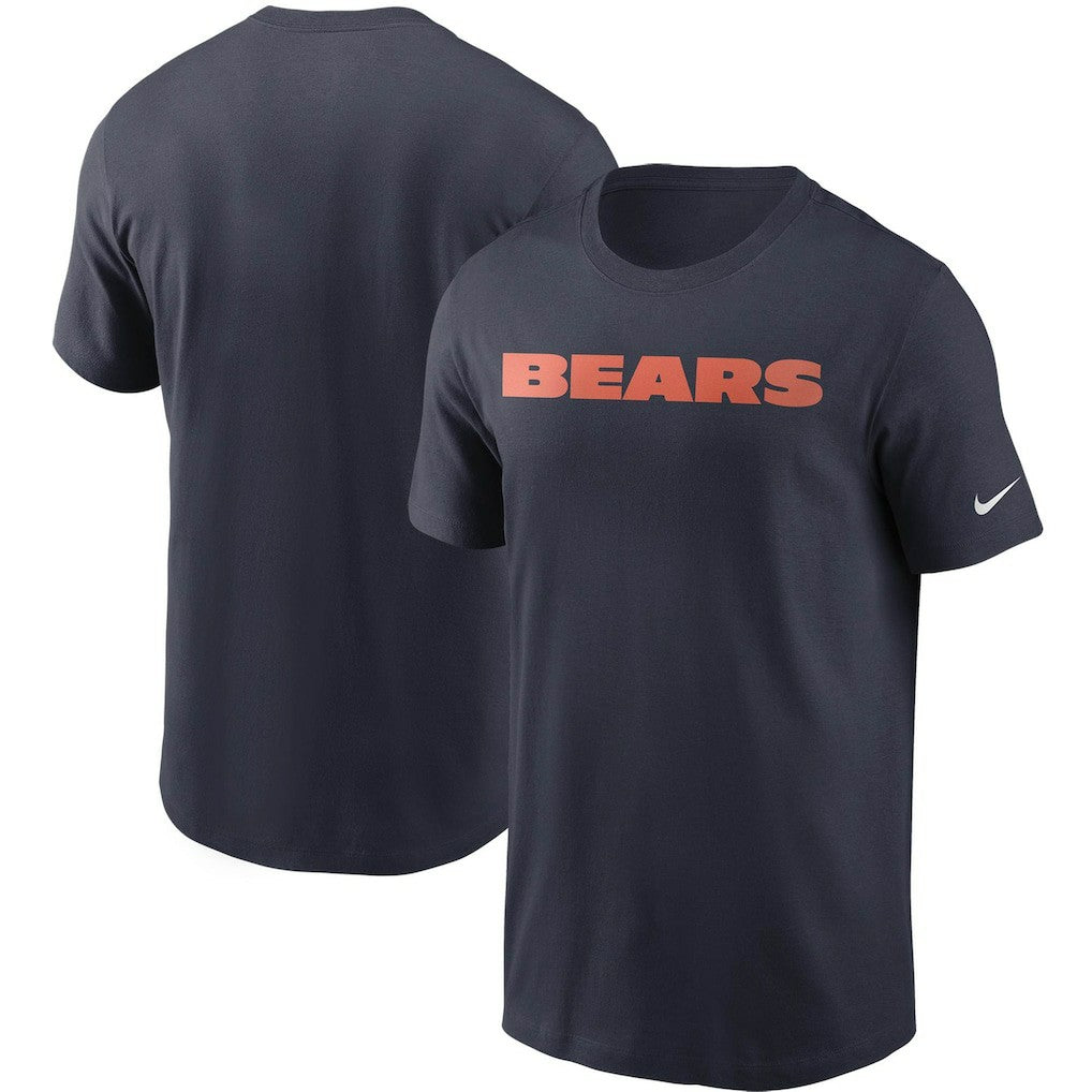 Chicago Bears Team Wordmark T-Shirt - Navy - Nike