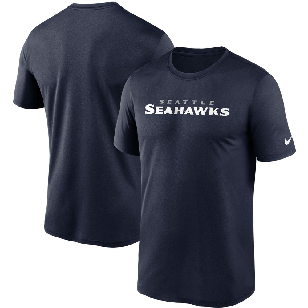 Seattle Seahawks Wordmark Legend Performance T-Shirt - College Navy - Nike
