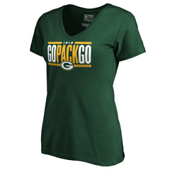 Green Bay Packers Women's Hometown Refresh Go Pack Go V-Neck T-Shirt - Green - NFL