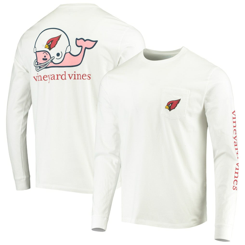 Arizona Cardinals Vineyard Vines Whale Helmet Long Sleeve T-Shirt - White - NFL