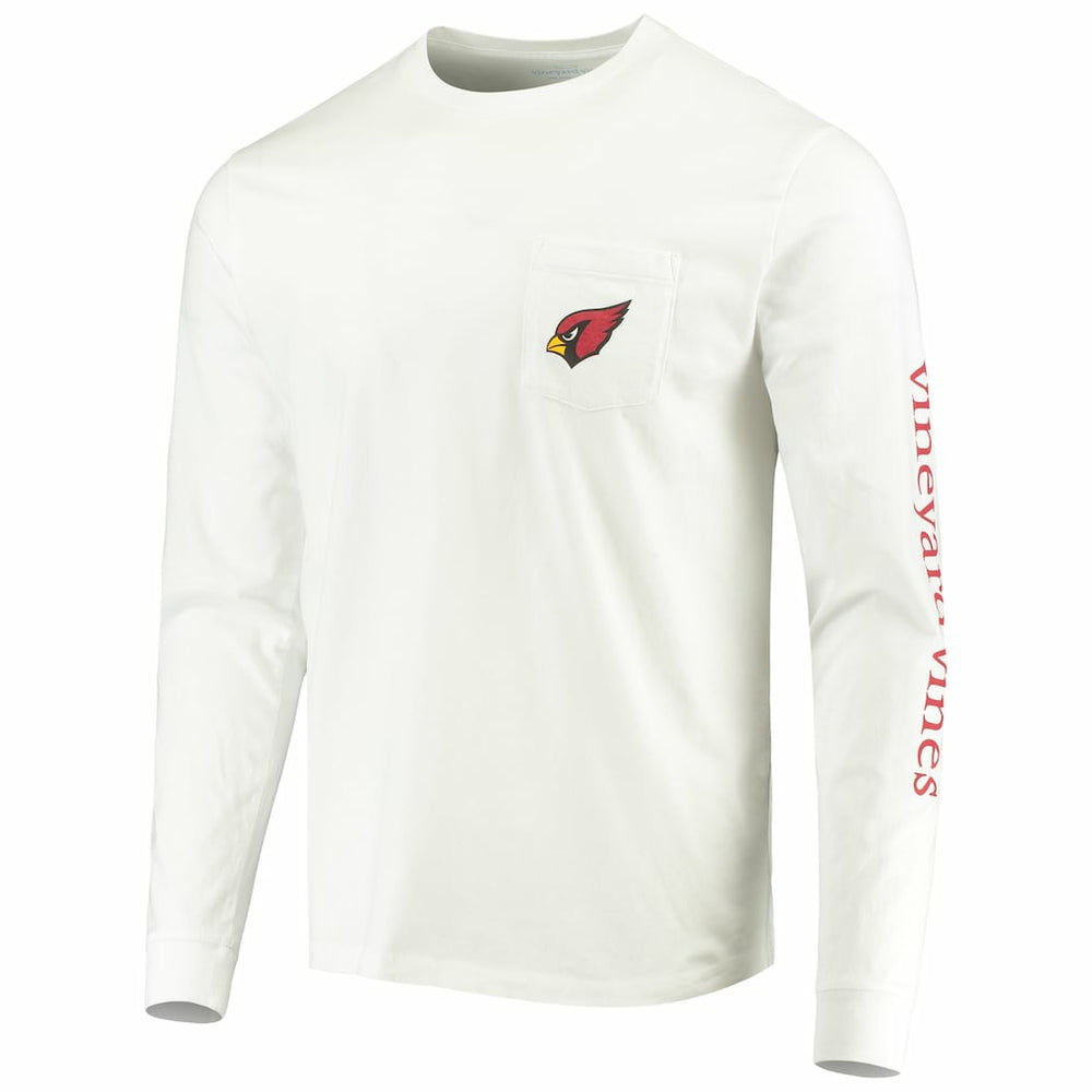 Arizona Cardinals Vineyard Vines Whale Helmet Long Sleeve T-Shirt - White - NFL